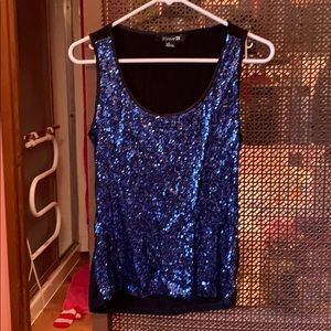 Sparkly blue tank top